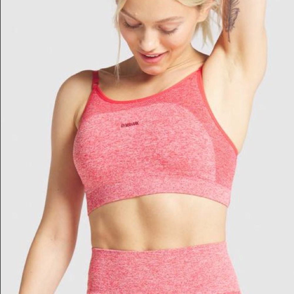 Gymshark Red Marl Flex Bra NWT